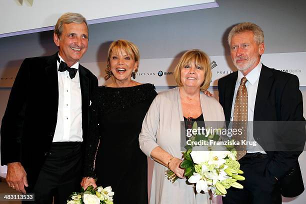 Dieter Hermann, Uschi Glas, Hildegard Breitner and Paul Breitner attends the Felix Burda Award 2014 at Hotel Adlon on April 06, 2014 in Berlin,...