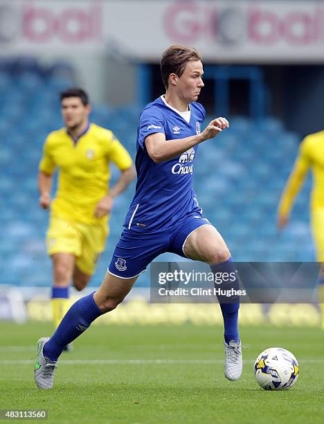 Kieran Dowell of Everton in action during the Pre Season Friendly match between Leeds United and Everton at Elland Road on August 1, 2015 in Leeds,...