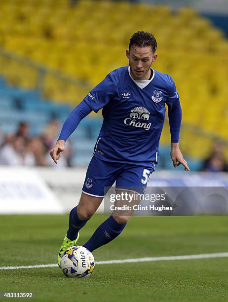 Gethan Jones of Everton in action during the Pre Season Friendly match between Leeds United and Everton at Elland Road on August 1, 2015 in Leeds,...