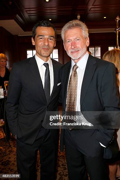 Erol Sander and Paul Breitner attend the Felix Burda Award 2014 at Hotel Adlon on April 06, 2014 in Berlin, Germany.