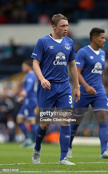 Matthew Pennington of Everton in action during the Pre Season Friendly match between Leeds United and Everton at Elland Road on August 1, 2015 in...