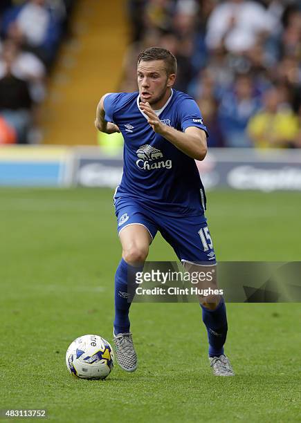 Tom Cleverley of Everton in action during the Pre Season Friendly match between Leeds United and Everton at Elland Road on August 1, 2015 in Leeds,...