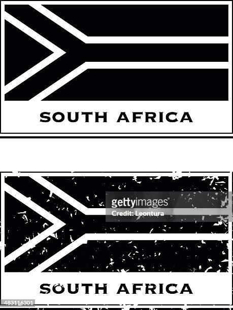 south african passport stamp - south african flag stock illustrations