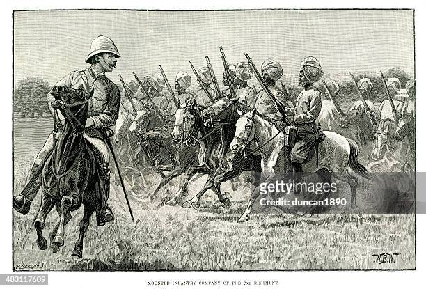 british colonial troops - history stock illustrations