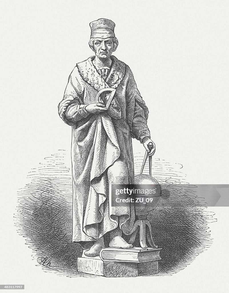 Regiomontanus (1436-1476), German mathimatician, wood engraving, published in 1876