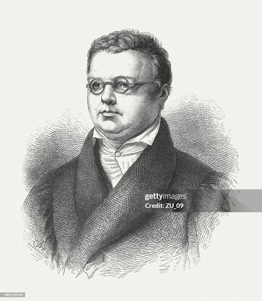 Friedrich Arnold Brockhaus (1772-1823), German publisher, wood engraving, published 1876