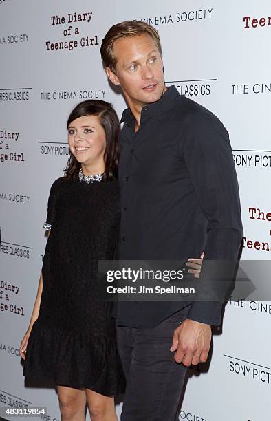 Actors Bel Powley and Alexander Skarsgard attend the Sony Pictures Classics with The Cinema Society host a screening of "The Diary Of A Teenage Girl"...