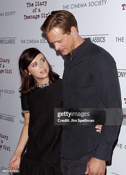 Actors Bel Powley and Alexander Skarsgard attend the Sony Pictures Classics with The Cinema Society host a screening of "The Diary Of A Teenage Girl"...