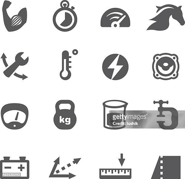 mobico icons - convert units - length stock illustrations