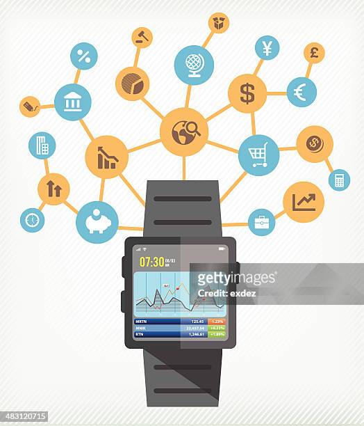 business smartwatch - value chain stock illustrations