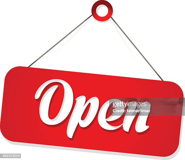 open sign - store sign stock illustrations