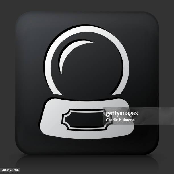 black square button with snow globe - snowglobe transparent stock illustrations