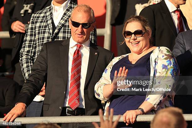 Southampton Owner, Katharina Liebherr with Chairman, Ralph Krueger during the UEFA Europa League Third Qualifying Round 1st Leg match between...