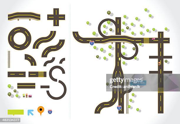 road map kit - car winter stock illustrations
