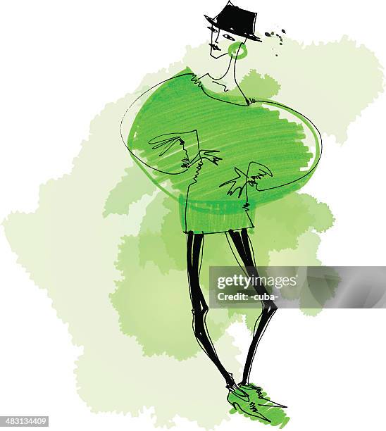 green sweater - sweater texture stock illustrations