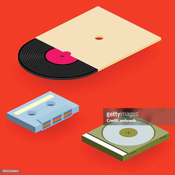 stockillustraties, clipart, cartoons en iconen met media icons - compact disc