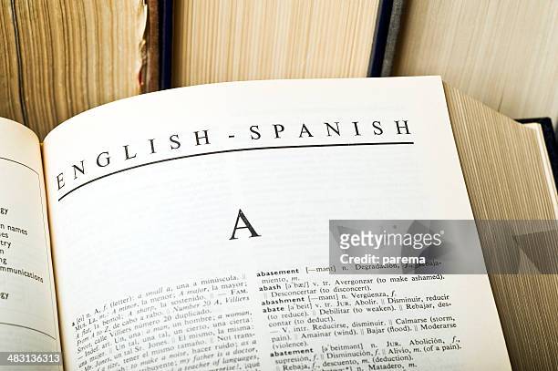 english spanish dictionary - english culture stock pictures, royalty-free photos & images