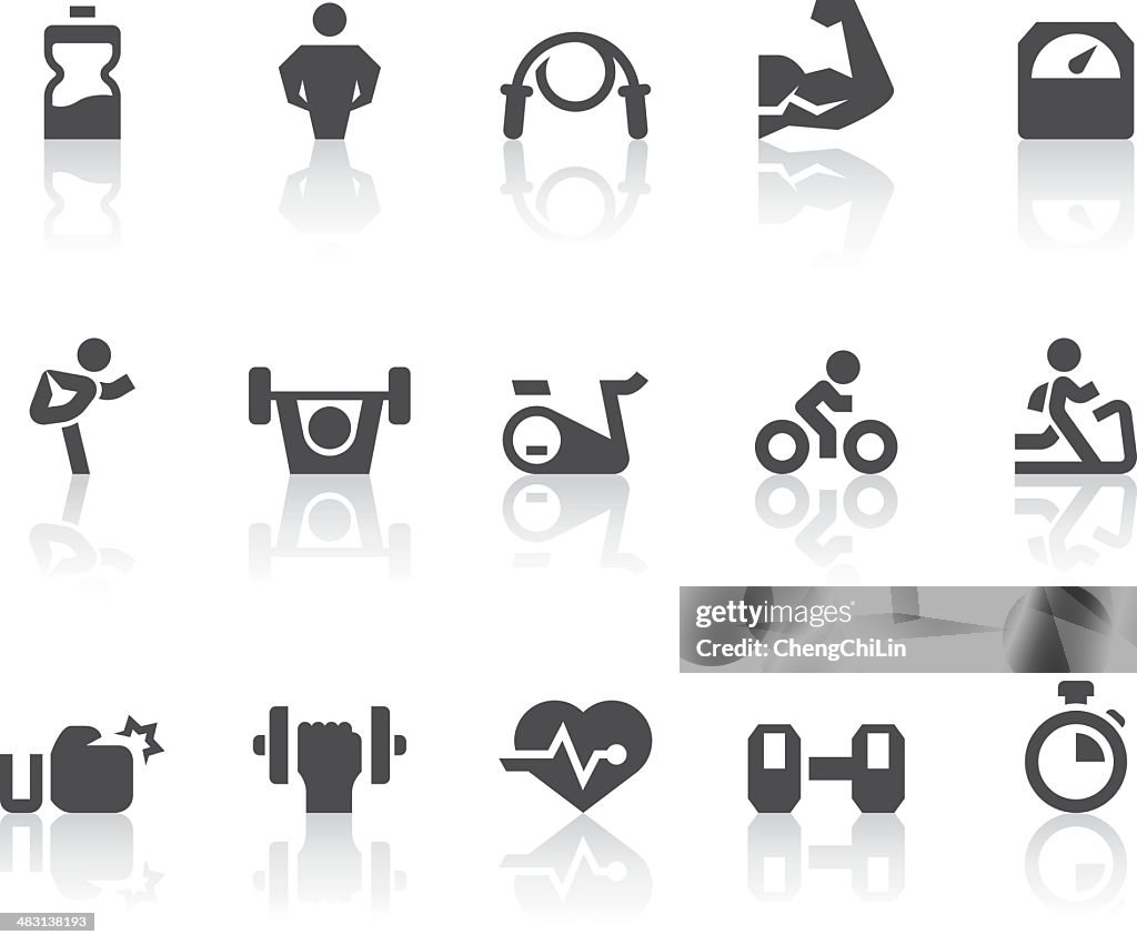 Fitnessstudio-Icons/einfache schwarz-Serie