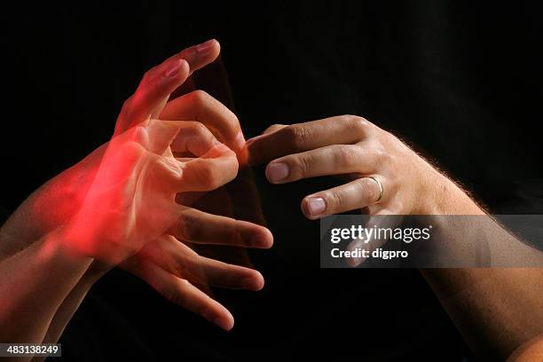 interpreter in sign language - sign up stockfoto's en -beelden