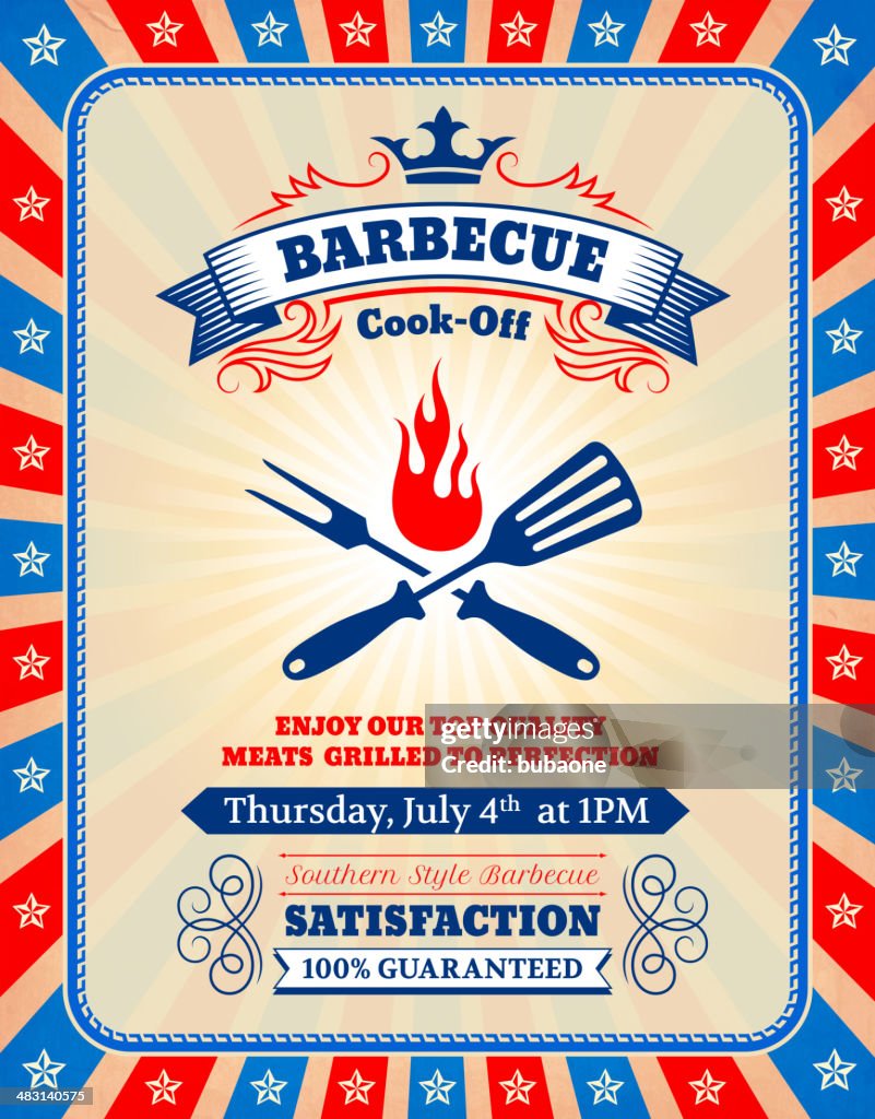 Cuatro de Julio Patriótica estadounidense (American barbacoa