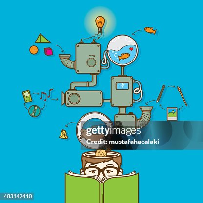 Reading book and creative thinking Reading book and creative thinking