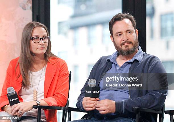 Robert Pulcini and Eleanor Henderson discuss "Ten Thousand Saints" during the BUILD Series at the AOL Studios In New York on August 5, 2015 in New...