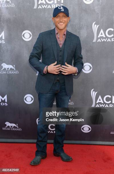 Recording artist Cole Swindell attends the 49th Annual Academy Of Country Music Awards at the MGM Grand Garden Arena on April 6, 2014 in Las Vegas,...