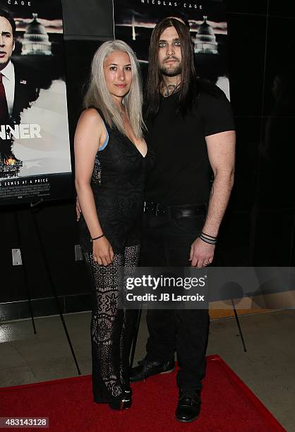 Weston Coppola Cage and Danielle Cage attend the screening of 'The Runner' held at TCL Chinese 6 theatres on August 5, 2015 in Hollywood, California.