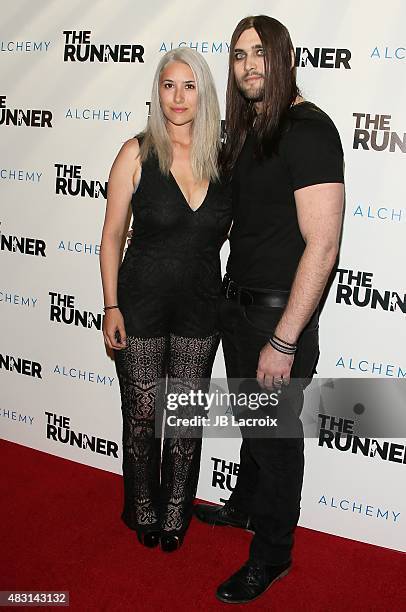 Weston Coppola Cage and Danielle Cage attend the screening of 'The Runner' held at TCL Chinese 6 theatres on August 5, 2015 in Hollywood, California.