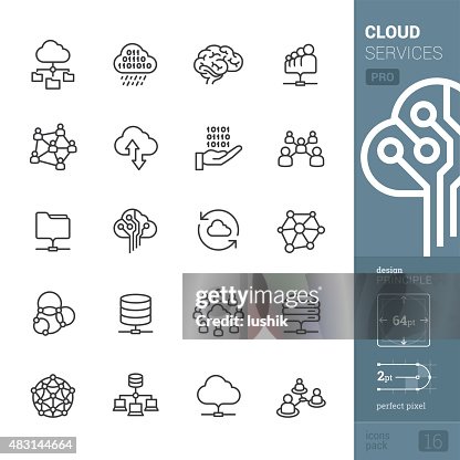 Cloud services related vector icons - PRO pack Cloud services related vector icons - PRO pack