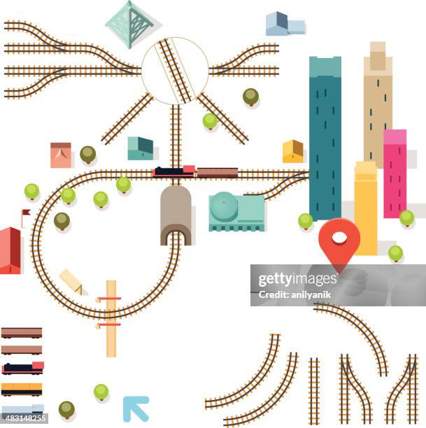 railway kit - model train stock illustrations