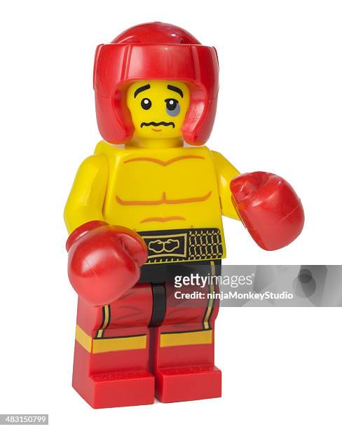 boxer lego mini-abbildung - funny boxing stock-fotos und bilder