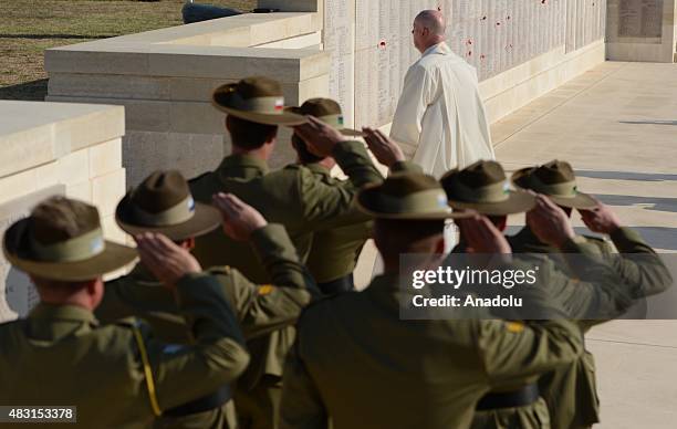 An extra remembrance ceremony to mark the 100th Anniversary of the Canakkale Land Battles at the Lone Pine Cemetery in Canakkale, Turkey on August 6,...