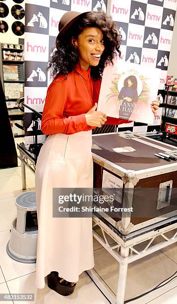 Lianne La Havas performs live and signs copies of her new album "Blood" at HMV on August 6, 2015 in Manchester, England.