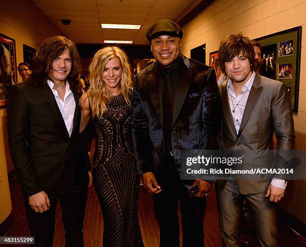 Recording artist/actor LL Cool J and The Band Perry members Reid Perry, Kimberly Perry and Neil Perry attend the 49th Annual Academy of Country Music...
