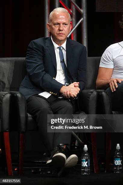 Co-creator/executive producer/writer/director Ryan Murphy speaks onstage during the 'Scream Queens' panel discussion at the FOX portion of the 2015...