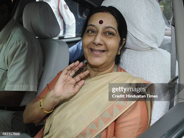 Minister of External Affairs Sushma Swaraj after reiterating in the Lok Sabha that she had made no request or recommendation to the British...