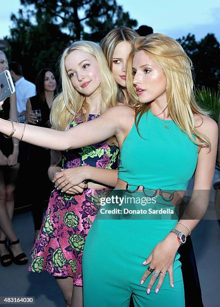 Actresses Dove Cameron, Halston Sage and Bella Thorne attend Teen Vogue x Simon BTSS Kick-off Dinner on August 5, 2015 in Los Angeles, California.