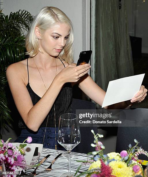 Actress Allie Marie Evans attends Teen Vogue x Simon BTSS Kick-off Dinner on August 5, 2015 in Los Angeles, California.