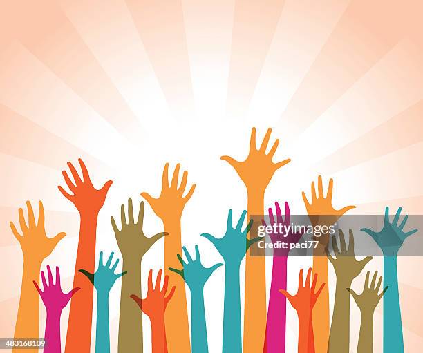 Hand Up Behaviour 2,385 Group Of People Hands Up High Res Vector Graphics - Getty Images