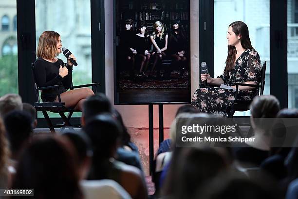 Actress and singer Lucy Hale speaks with Senior News Editor of Entertainment at The Huffington Post Leigh Blickley at AOL BUILD Speaker Series:...