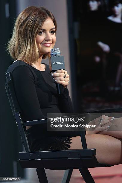 Actress and singer Lucy Hale speaks at AOL BUILD Speaker Series: "Pretty Little Liars" at AOL Studios In New York on August 6, 2015 in New York City.