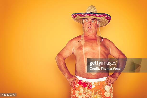 the tourist - cool camera sombrero humor hawaiian - sunburned 個照片及圖片檔