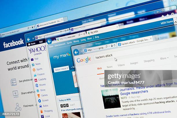 pesquisa ataque de hackers - yahoo! marca comercial - fotografias e filmes do acervo