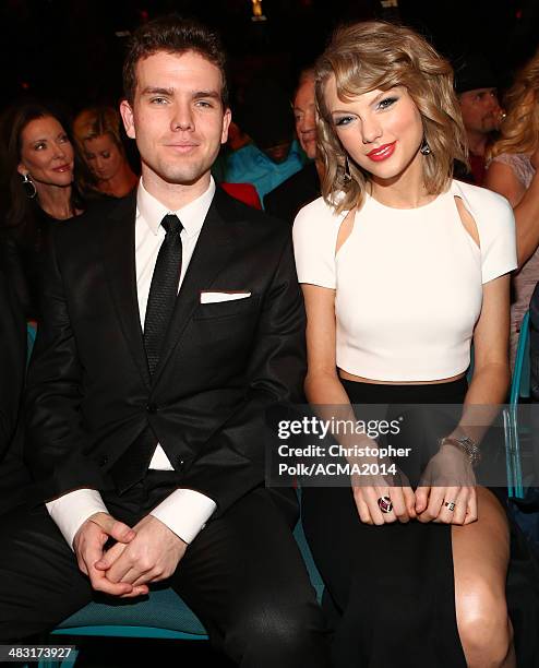 Austin Swift and recording artist Taylor Swift attend the 49th Annual Academy of Country Music Awards at the MGM Grand Garden Arena on April 6, 2014...