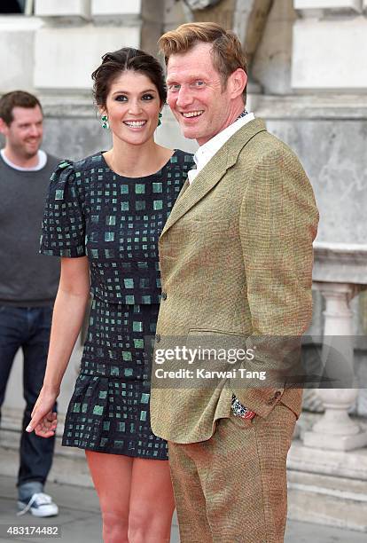 Gemma Arterton and Jason Flemyng attend the UK Premiere of "Gemma Bovery" at Somerset House on August 6, 2015 in London, England.