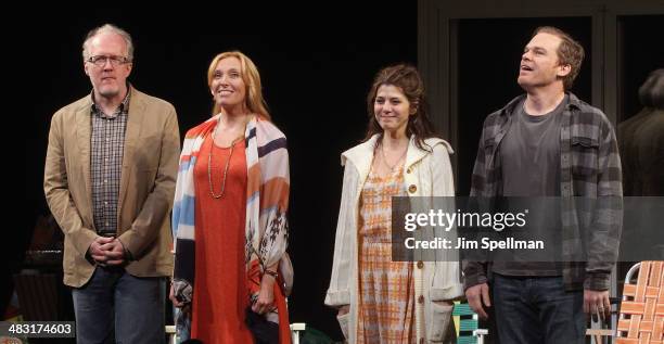 Actors Tracy Letts, Toni Collette, Marisa Tomei and Michael C. Hall attend the Broadway opening night of "The Realistic Joneses" at The Lyceum...