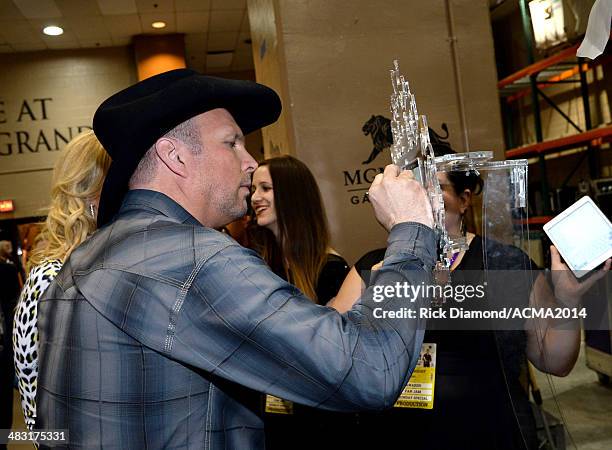 Singer Garth Brooks attends the 49th Annual Academy of Country Music Awards at the MGM Grand Garden Arena on April 6, 2014 in Las Vegas, Nevada.