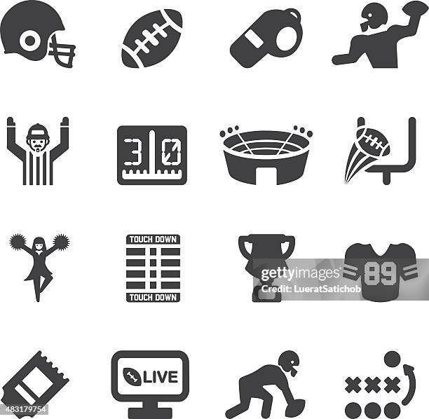ilustrações, clipart, desenhos animados e ícones de silhueta de futebol americano ícones/eps10 - juiz de futebol americano