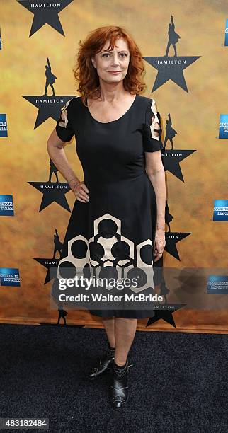 Susan Sarandon attends the Broadway opening night performance of"Hamilton" at the Richard Rodgers Theatre on August 6, 2015 in New York City.